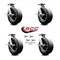 Service Caster BBQ Smoker Grill Flat-Free All Terrain 10'' Swivel Caster Set, 4PK SMOK-SCC-100S1030-SNB-SLB-BSL-4 - alternate 4